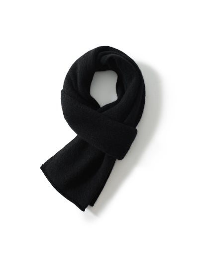 اشتري Unisex Cashmere Scarf Knitted Warm WinterBlack Black في الامارات