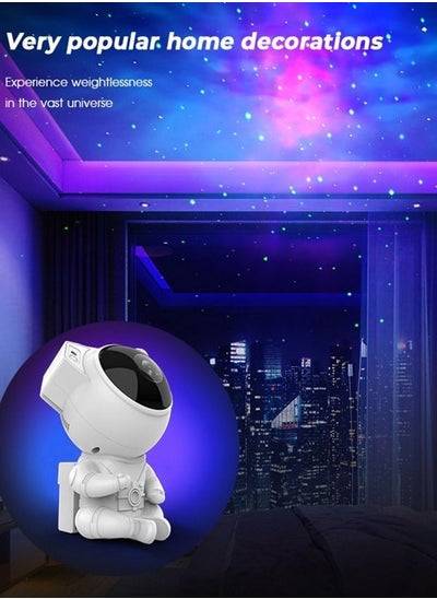 اشتري 360°Adjustable Design Astronaut Nebula Galaxy Night Light Projector for Children Adults Baby Bedroom, Party Room and Game في الامارات