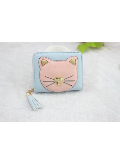 Buy New And Korean Style Cute Short Cartoon Cat Tassel Zipper Student Fashion Wallet Women's Coin Purse in Saudi Arabia