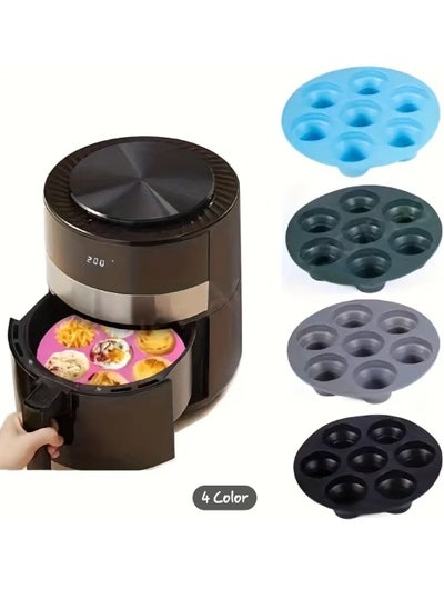 Buy Versatile 7 Hole Silicone Pot Muffin Cake Cup Mold Baking Pan, Perfect for Pastry, Air Fryer, Microwave, Oven Baking, and More Essential Kitchen Accessory for Culinary Creativity in UAE