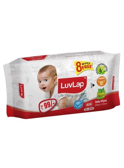 Buy Baby Wipes 72+8 Pack Of 1 in UAE