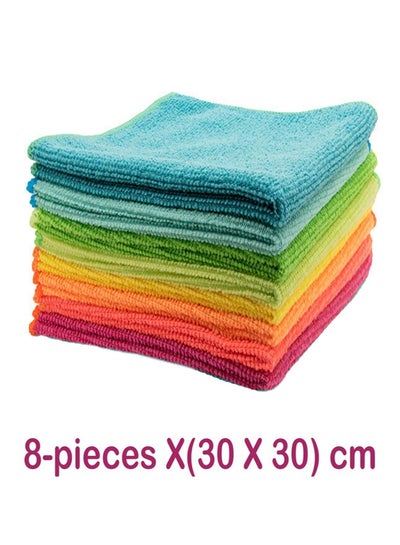 Buy 8-Piece Multipurpose Microfiber Towel Cleaner 30 x 30 cm in UAE