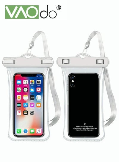 اشتري Universal Waterproof Case Cellphone Pouch Dry Bag Compatible with iPhone and Samsung White في السعودية