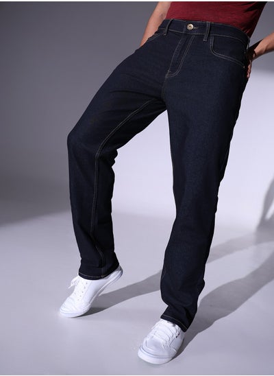 Buy Men Relaxed Fit Clean Look Stretchable Jeans in UAE