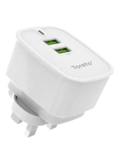 Buy TOR-508 Wall Charger Dual USB W/Type-C Cable in UAE