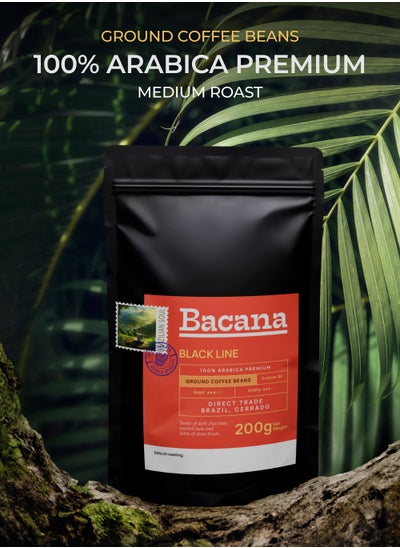 اشتري Bacana Black Line Brazil - Medium Roast Ground Coffee - Notes of Dark Chocolate - 200 g في الامارات