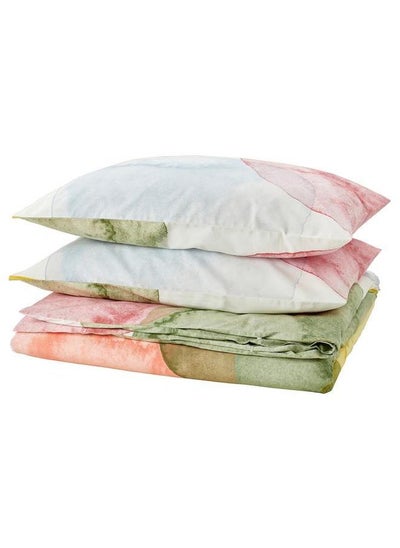 Buy Duvet Cover And 2 Pillowcases Multicolour 240X220 And 50X80 Cm in Saudi Arabia