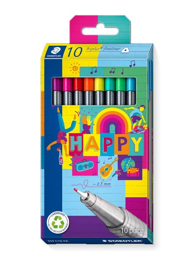 Buy Staedtler - triplus fineliner  cardboard case for 10 felt-tip pens 0.3 mm - No:334 C10 in Egypt