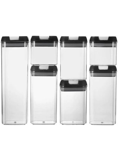 Buy 7pcs food storage box with snap lock lid for kitchen pantry organization and storage in Egypt