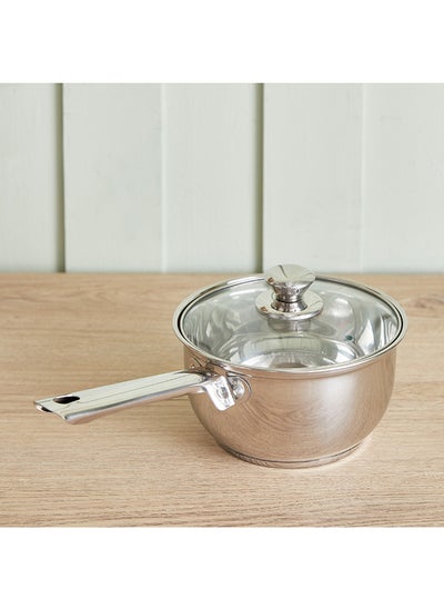 Buy Stilo Stainless Steel Saucepan with Lid 18 x 9.3 x 18 cm in UAE