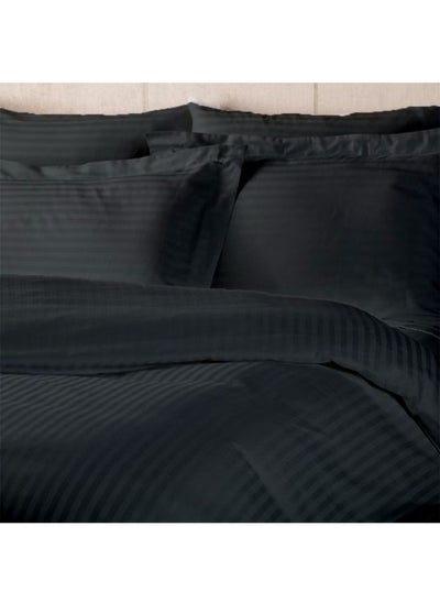 اشتري Tulip (Charcoal) Queen Size Duvet Cover with 1 cm Satin Stripe (225 x 245 + 30 Cm-Set of 1 Pc) 100% Cotton, Soft and Luxurious Hotel Quality Bed linen-300 TC في الامارات