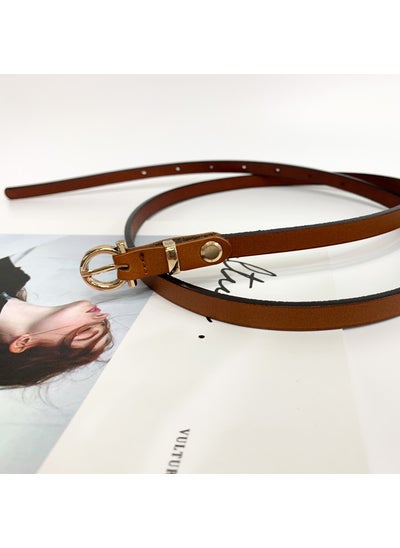 Buy Womens Leather Skinny Belt Retro FashionCAMEL CAMEL in UAE