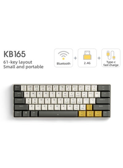 Buy Wireless Bluetooth Keyboard Dual Mode Keyboard Rechargeable Silent Gaming Business Office Portable Keyboard for Mac OS Desktop Computer PC Laptop Mobile Phone Tablet in UAE