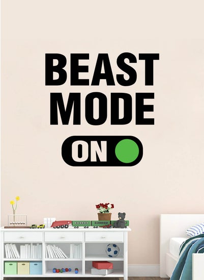 اشتري Beast Mode On Motivational Gym Quote Wall Decal - Wall Arts Home Décor - Wall Sticker, 40x40 cm by Spoil Your Wall في الامارات