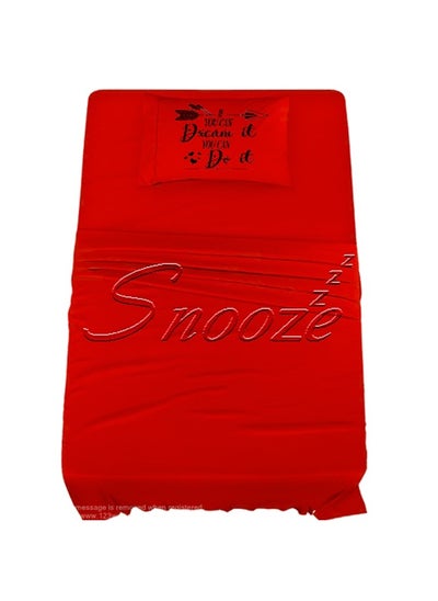 Buy Flat bed sheet set 2 PCS 160* 235cm (Dream design) Red in Egypt