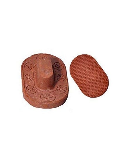 Buy Terracotta Natural Pumice Stone Foot Scrubber Handmade Organic Clay Eco Friendly Dead Skin Remover Women Men Set Of 2 in UAE