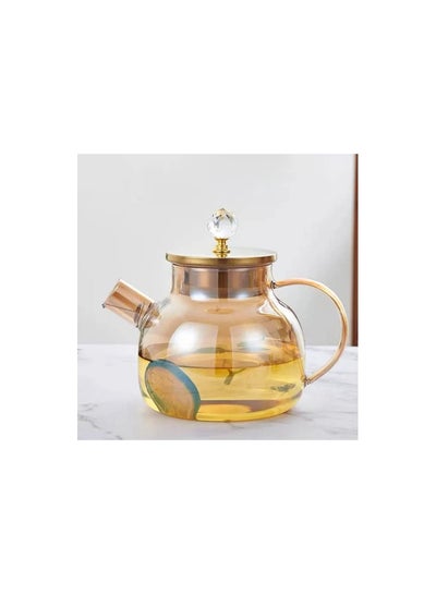 Buy 1000 ml Glass Water Pitcher with Lid, Glass Water Kettle, Stovetop & Microwave Safe Glass Borosilicate Teapot, Glass Teapot, for Tea Coffee. in Egypt