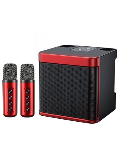 Buy YS 203 Portable Wireless Bluetooth Karaoke Speaker With Dual Microphone Red in UAE