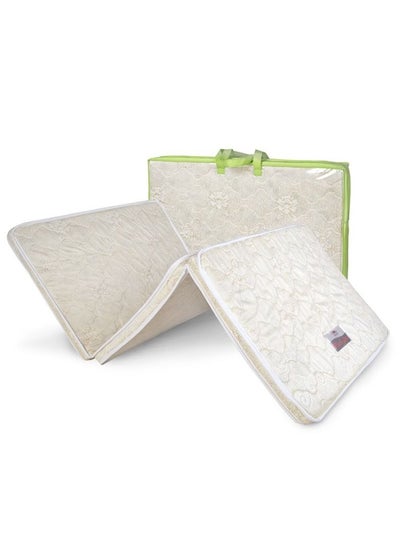 Buy COMFY TRI FOLD MATTRESS WHITE FULLY MEDICATED 180 X 90 X 7 CM in UAE