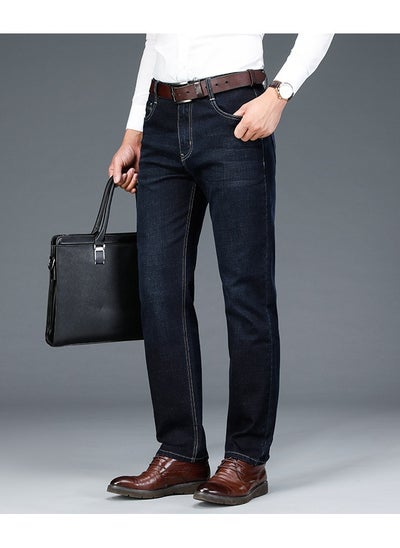 Buy Straight Leg Jeans For Business, Men's Semi-formal Stretch Jeans With Pockets in Saudi Arabia