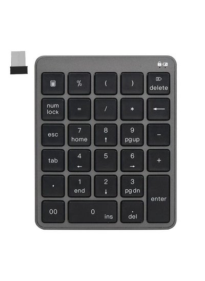 Buy KN-980 28 Keys Portable Wireless Digital Quiet Keypad Computer External Digital Password Keypad(Gray) in Saudi Arabia