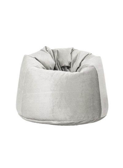 اشتري Soft Suede Velvet Bean Bag With Filling Grey في الامارات