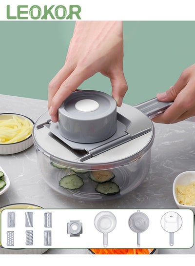 اشتري 12 In 1 Multifunction Food Chopper Vegetable Slicer with Container Dicing Machine Food Slicer في السعودية