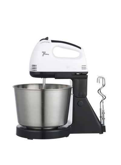 Buy 7 Speed Tilt Dough Mixer with Stainless Steel Bowl Head, Electric Kitchen Mixer with Double Dough Hook, Whisk, Blender in Saudi Arabia