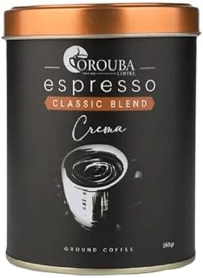 اشتري Orouba Espresso Classic Medium Dark Roast, Intense Taste with Full Body with Chocolate Flavor.Suitable for Coffee Drinks with Milk.250g في مصر