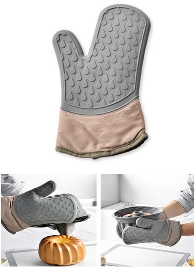 Buy 1pc high quality cotton silicone oven mitts, heat resistant. in Egypt