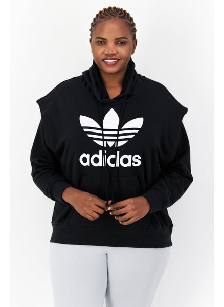 اشتري Women Plus Size Brand Logo Outdoor Hoodie, Black في الامارات