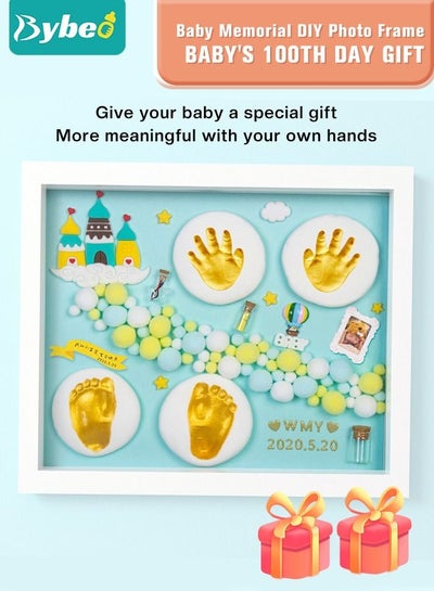 اشتري Baby Handprint and Footprint Maker Kit for Newborn Boys & Girls, Infant Milestone Picture Frames for Toddlers, Best New Mom Gift - Foot Impression Photo Keepsake for Girl & Boy في الامارات