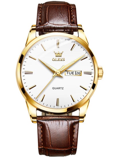 اشتري Water Resistant Watches For Men - 39mm - White/Gold في السعودية