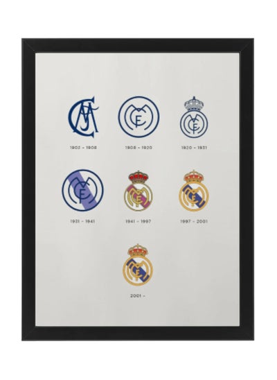 Buy Real Madrid Logo History, Soccer Gift , Poster with Frame 30x40cm in UAE