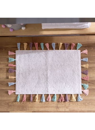 اشتري Flutterby Floret Tufted Cotton Bathmat with Tassels 60 x 40 cm في الامارات