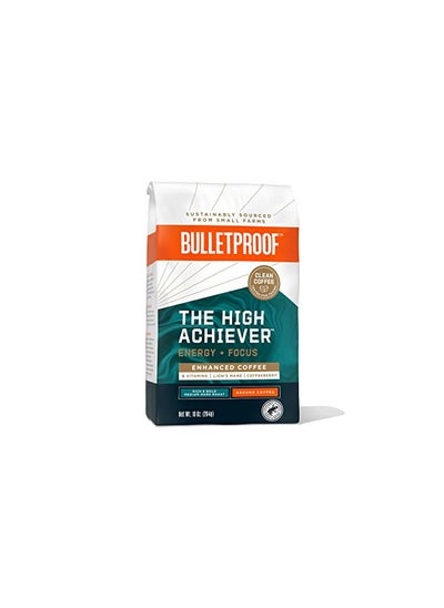 اشتري Bulletproof The High Achiever Ground Coffee, 10 Ounces, Medium-Dark Roast Enhanced Coffee في الامارات