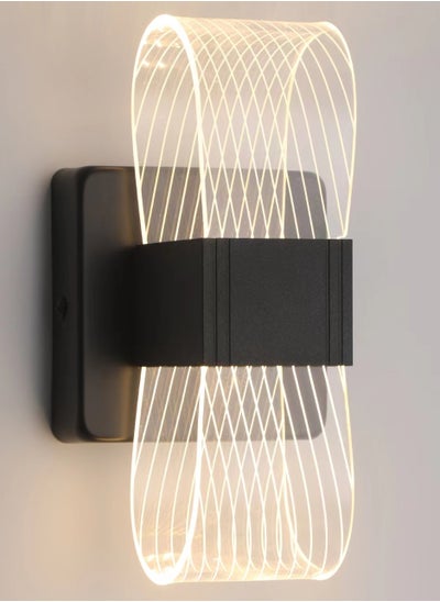 Buy Bedroom Modern Wall Light, LED Simple Black Wall Lamp with Light Guide Plate, Acrylic Dimmable Wall Light for Living Room, Hallway, Bedroom, Stairs, 10W in UAE