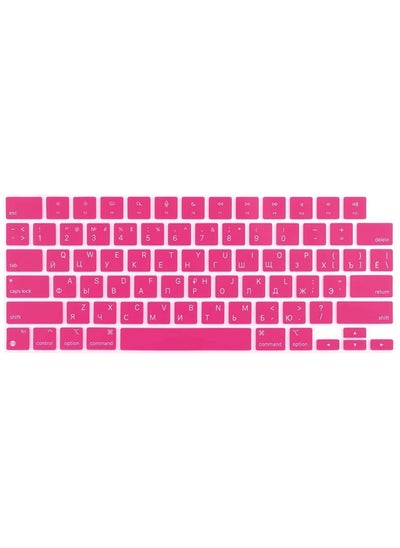 Buy Russian English Keyboard Cover for 2024-2022 MacBook Air 13.6" & 15" M3 M2 A3113/A3114/A2681/A2941 & 2023-2021 MacBook Pro 14.2" & 16.2" M3 M2 M1 Pro/Max A2918/A2992/A2779/A2780/A2991, Pink in UAE