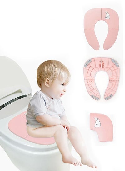 Buy Foldable Potty Seat for Kids - Portable Toddler Toilet Seat for Potty Training and Bathroom Assistance in Saudi Arabia