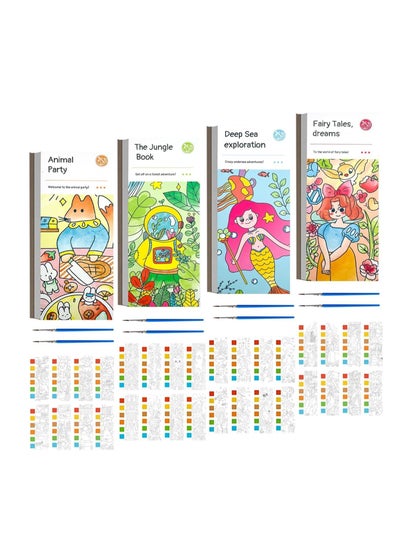 اشتري Watercolor Painting Book Set, Vibrant Watercolor Adventure Set for Kids - 4-Pack Portable Painting Books, Travel Kit, and Journals - Inspiring Creative Expression and Joyful Artistry في السعودية