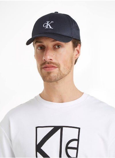 Buy Men's Monogram Embroidered Cap - Polyester, Black in Saudi Arabia