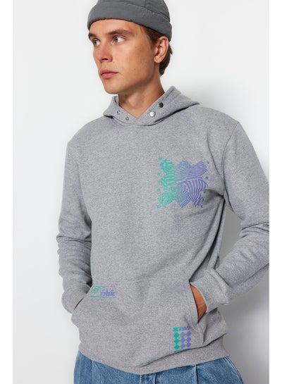 اشتري Sweatshirt - Gray - Regular fit في مصر