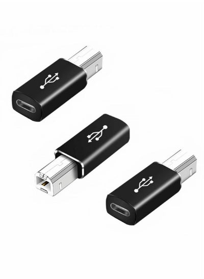 اشتري USB C to B Adapter, Female USB C to MIDI Converter, Compatible with MIDI, Printers, Chromebook Pixel, Electric Piano, Synthesizers and Devices Laptops with Type-C Port, 3 Pack في السعودية