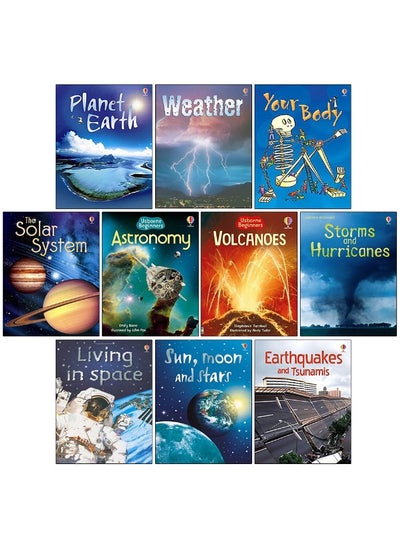 اشتري Usborne Beginners Science 10 Books Collection Set (Sun, Moon and Stars, Living in Space, Volcanoes, Solar System, Planet Earth, Earthquakes and Tsunamis & MORE!) في الامارات