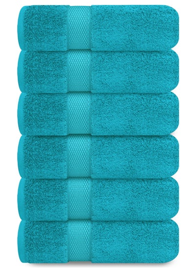 Buy Premium Teal Hand Towels - Pack of 6, 41cm x 71cm Bathroom Hand Towel Set, Hotel & Spa Quality Hand Towels for Bathroom, Highly Absorbent and Super Soft Bathroom Towels by Infinitee Xclusives in UAE