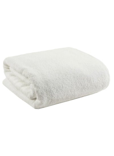 Buy Super Soft Microfiber Bath Towel 70x140cm Ultra Absorbent and Quick Drying Towel Off White in UAE