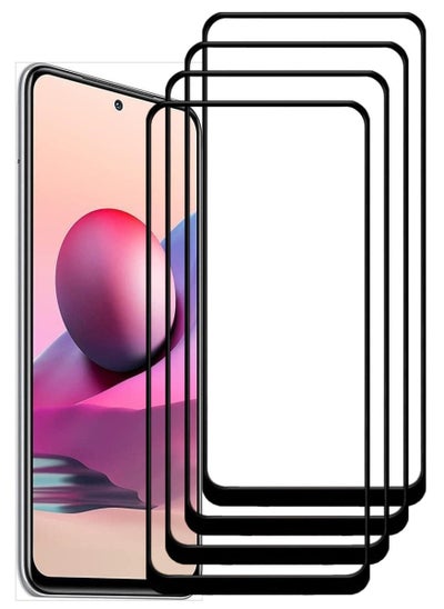 Buy 4 Pieces Antistatic ESD Dustproof Premium Quality High Definition Tempered Glass Screen Protector Designed For Xiaomi Redmi Note  10 in UAE