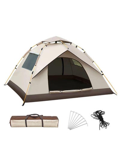 Buy 4 Person Camping Tent Lightweight Waterproof Camping Hiking Tent Automatic Camp Tent Outdoor Easy Setup, Pop up Tent Desert Camping for Family and Friends with Removable Rainfly and Carry Bag in UAE