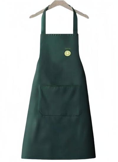 Buy Stylish Waterproof and Oil-Proof Kitchen Cooking Apron with Pockets Green in UAE