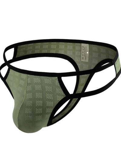 Buy Men's Low Waist Underwear Thong Briefs Green in Saudi Arabia